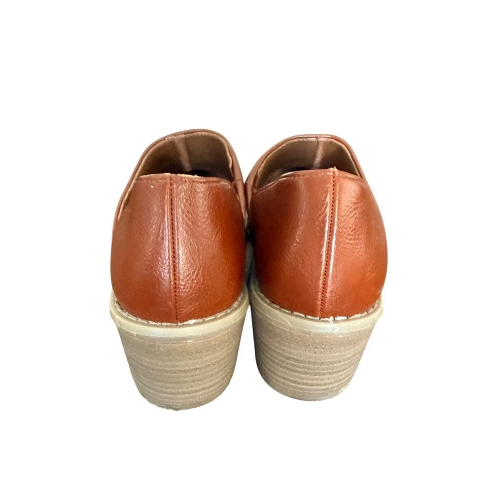 Cynthia Rowley‎ Eddie Cognac Brown D'Orsay Block Heel Booties Womens 7.5M